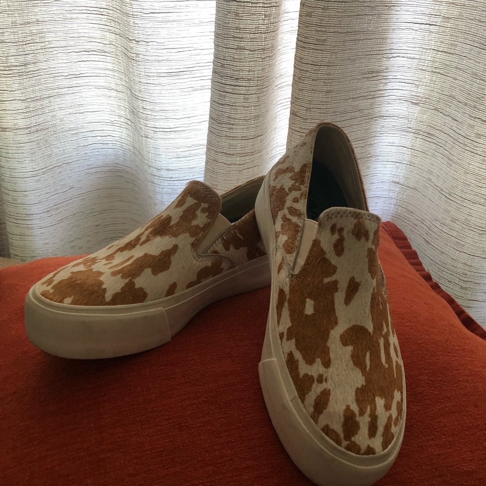 SeaVees Baja Platform Rawhide Brown and White Slip-On Sneakers